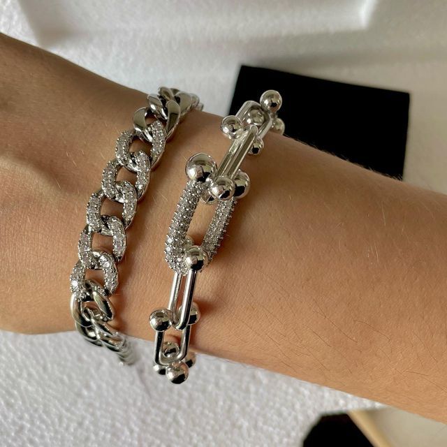 Gümüş Pırlanta Bileklik Seti